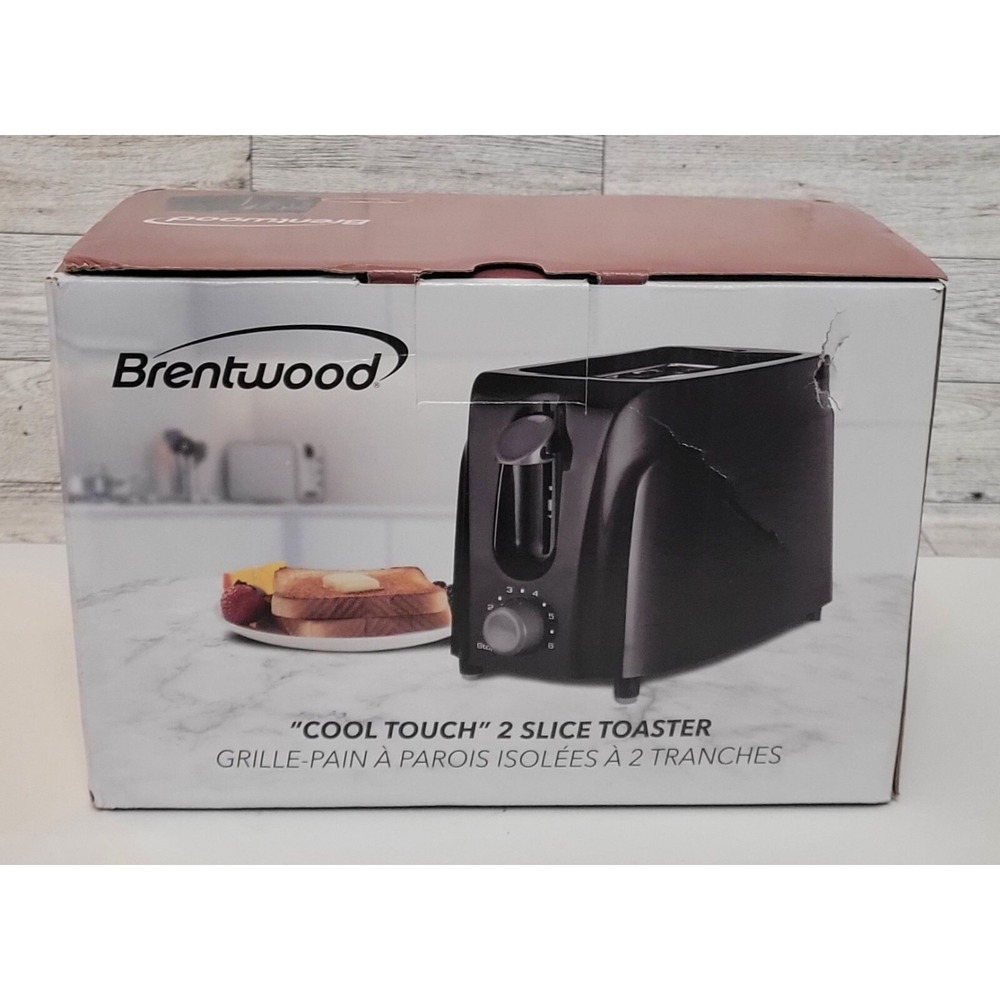Brentwood TS-260B 2 Slice Cool Touch Toaster - Black New Open Box
